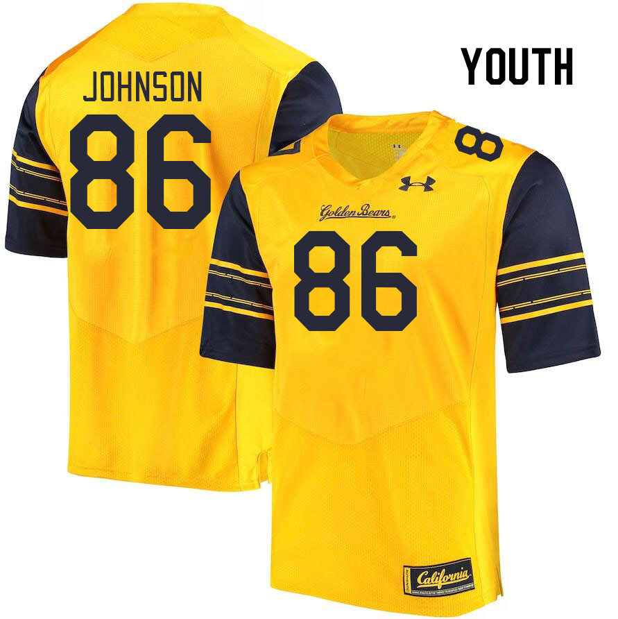 Youth #86 Jeffrey Johnson California Golden Bears College Football Jerseys Stitched Sale-Gold